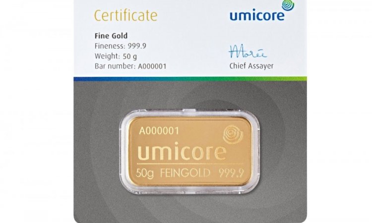 Lingot d'or 50 grammes - Umicore